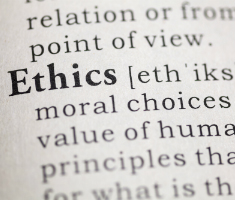 A photo of a dictionary definition of the word 'ethics'