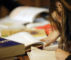 a woman reading a book